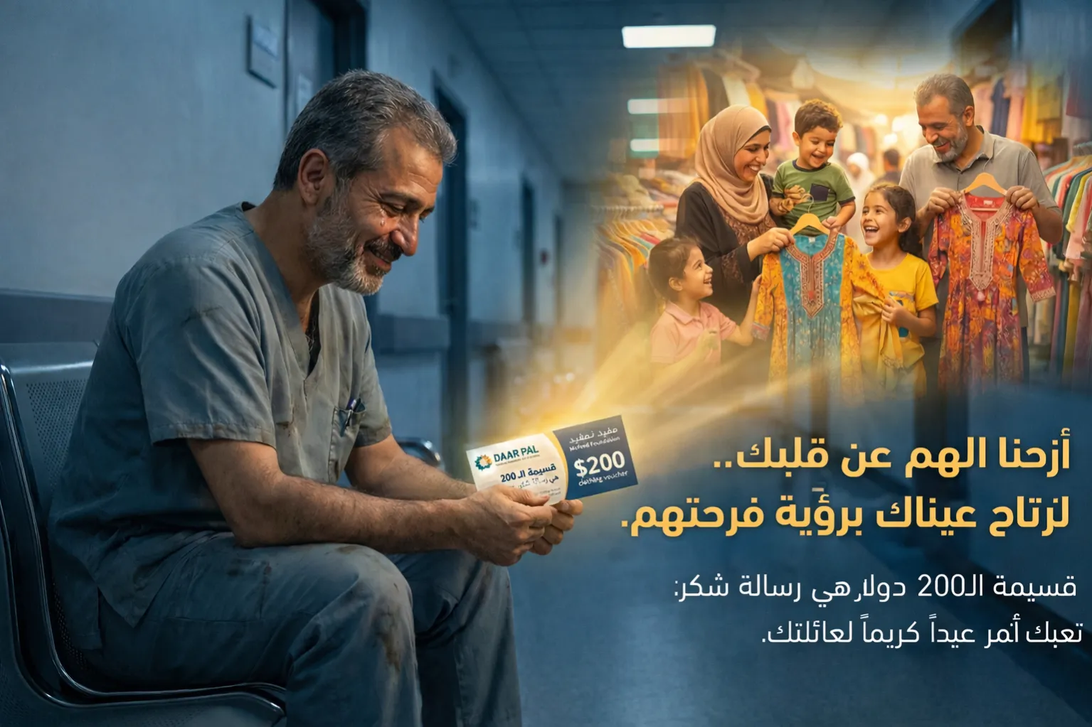 سند الحكماء: مشروع كسوة العيد لعائلات طواقم مجمع الشفاء الطبي